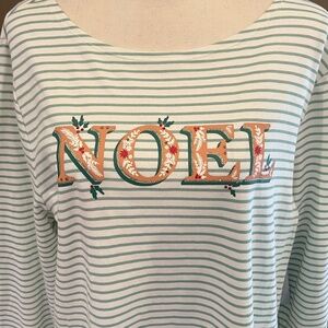 NWT Croft & Barrow Noel Christmas Classic Long Sleeve Tee, Size XXL Petite